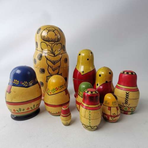 Hand Crafted Russian Nesting Doll Collection - Display Only, Not all Complete!!!