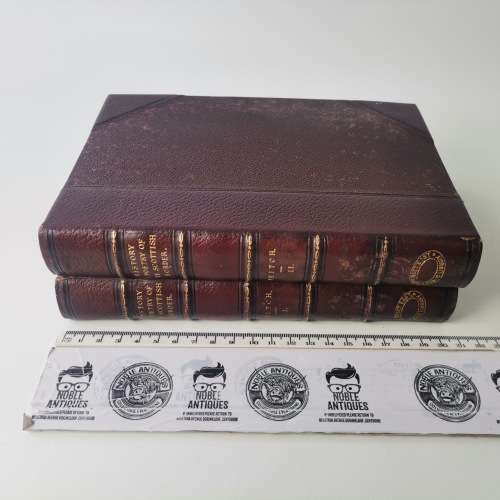 1893 Leather Spine and Corner - History and Poetry of the Scottish Border, Vol 1 and 2!!!
