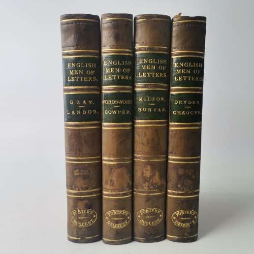 1881 Leather Spine and Corner - English Men Of Letters - Bid for 4 Volumes!!!