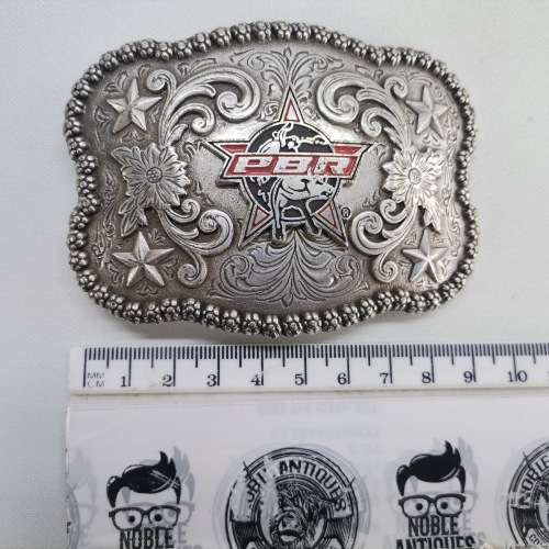 Large American Cowboy PBR (Bull Riders Champions) Belt Buckle!!!
