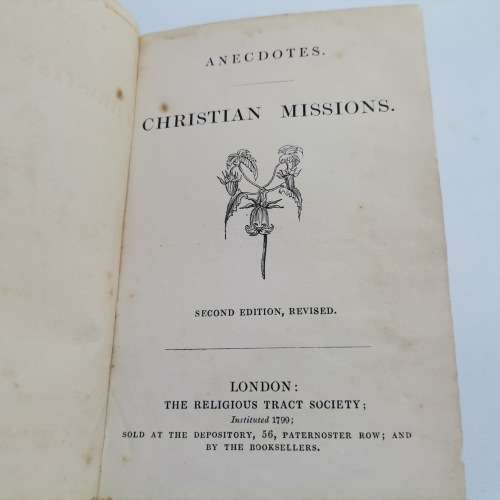 1839 Leather Spine + Corner - Anecdotes, Christian Missions Second Edition!!!