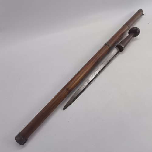 Original Wood steel and Brass Dagger Handle Walking Stick!!!