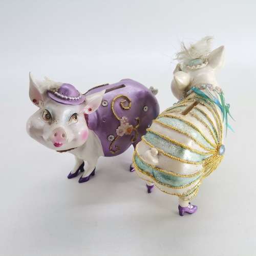 Shopping Piggy Ladies Savings Banks!!! Bid For Both!!!