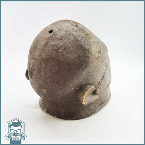 Large Antique African Wood Carved Hollow Head Mask!!