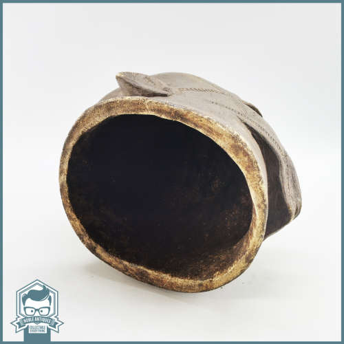 Large Antique African Wood Carved Hollow Head Mask!!