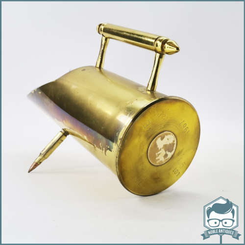 Original 1967 Brass Cannon Shell Wine Bottle Stand!!!