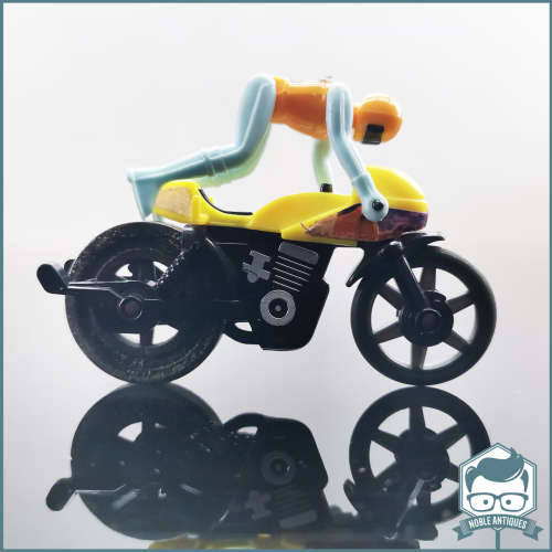 Original Vintage TOMY Ripcord Pop Cycle Trick Bike With Rider !!! (Replacement Ripcord)