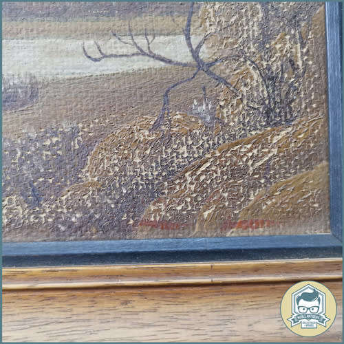 Original Wood Framed Antique Oil on Board South African Landscape !!! 60x50 cm