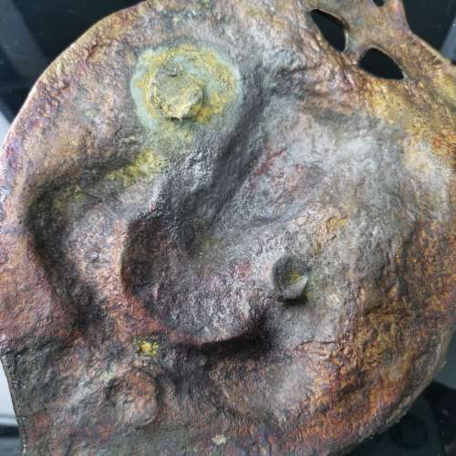 Peepal Leaf Ganesha Wall Hanging Decorative Showpiece - 30cm  (Aluminium, Copper)