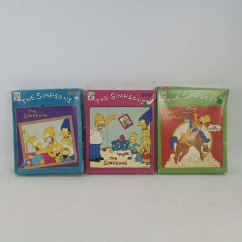 Complete Original Vintage 1990 Simpsons 300 Piece Jigsaw Puzzle  Collection - Bid For All!!!