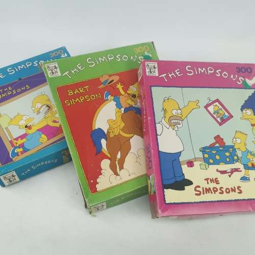Complete Original Vintage 1990 Simpsons 300 Piece Jigsaw Puzzle  Collection - Bid For All!!!