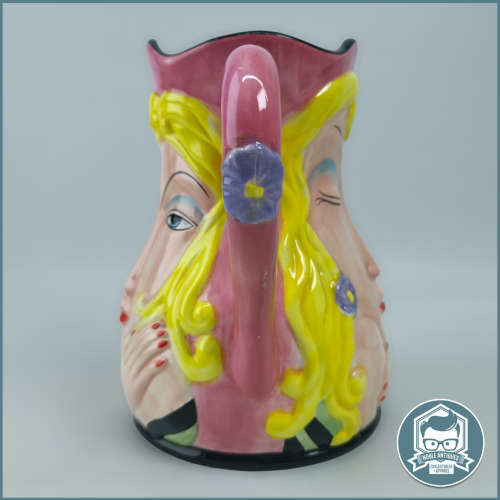 Large Glazed Ceramic Double Faced Water Jug!!! 250mm Tall!!!