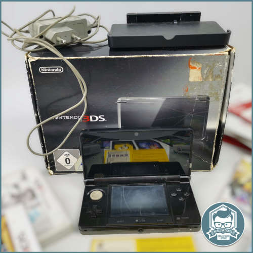 Boxed Working Dark Grey Nintendo 3DS With All Accessories, Games and Docking Station!!!