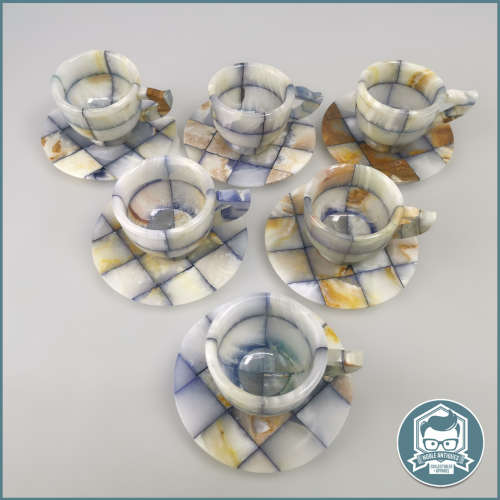 Spectacular!!! Combination Onyx 12 Piece Tea Set!!!