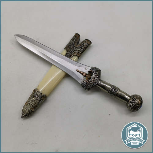 Highly Decorative Greek Dagger Achiles with metal scabbard!!