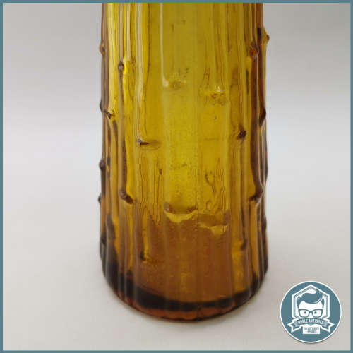 Large Vintage Italian Yellow glass Genie bottle Bubble decanter with lid!!!