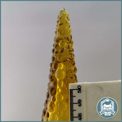 Large Vintage Italian Yellow glass Genie bottle Bubble decanter with lid!!!