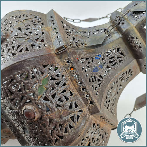 Large Mid-Century Moroccan Hanging Metal Lantern - 80cm!!!