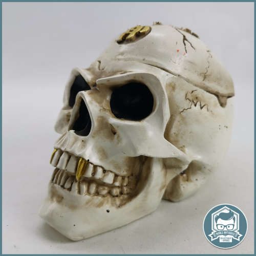 Large Bone Color Cast Skull Ashtray - 190mm!!!