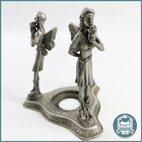 Pewter and Pressed Glass Fairy Sweet Bowl!!