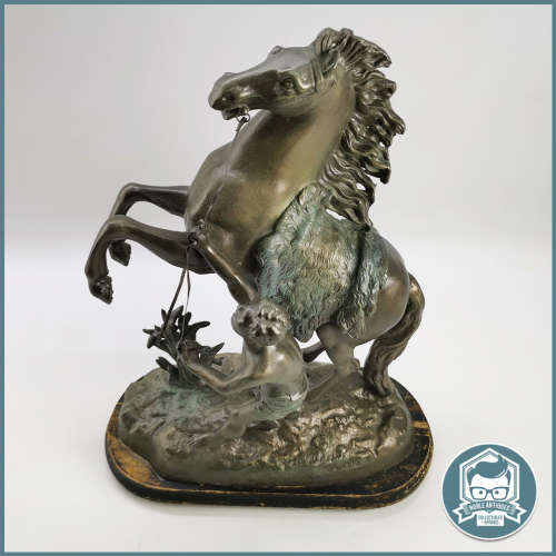 Large Signed and dated Spelter Cast Metal Sculpture !!!