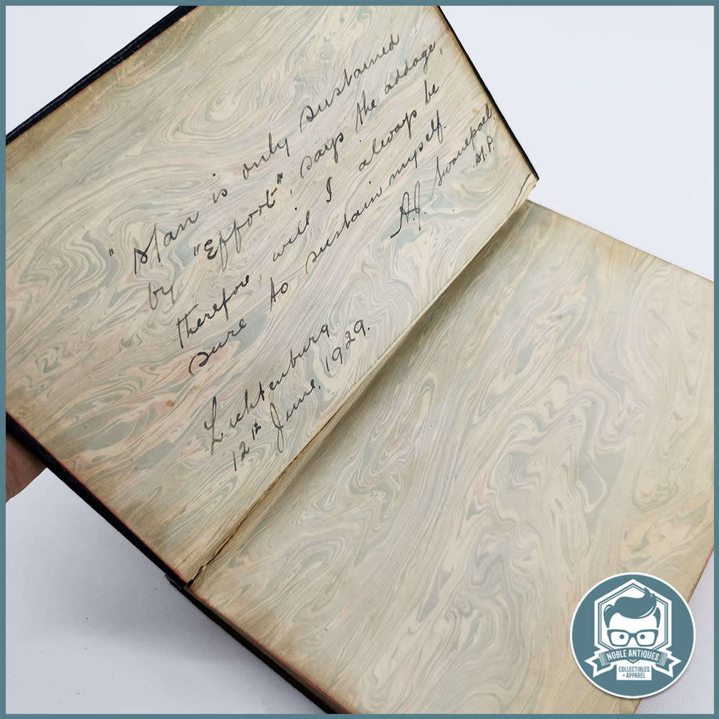 Antique 1890`s Leather-bound The poetical works of Henry Wadsworth Longfellow!!! Gifted 1929