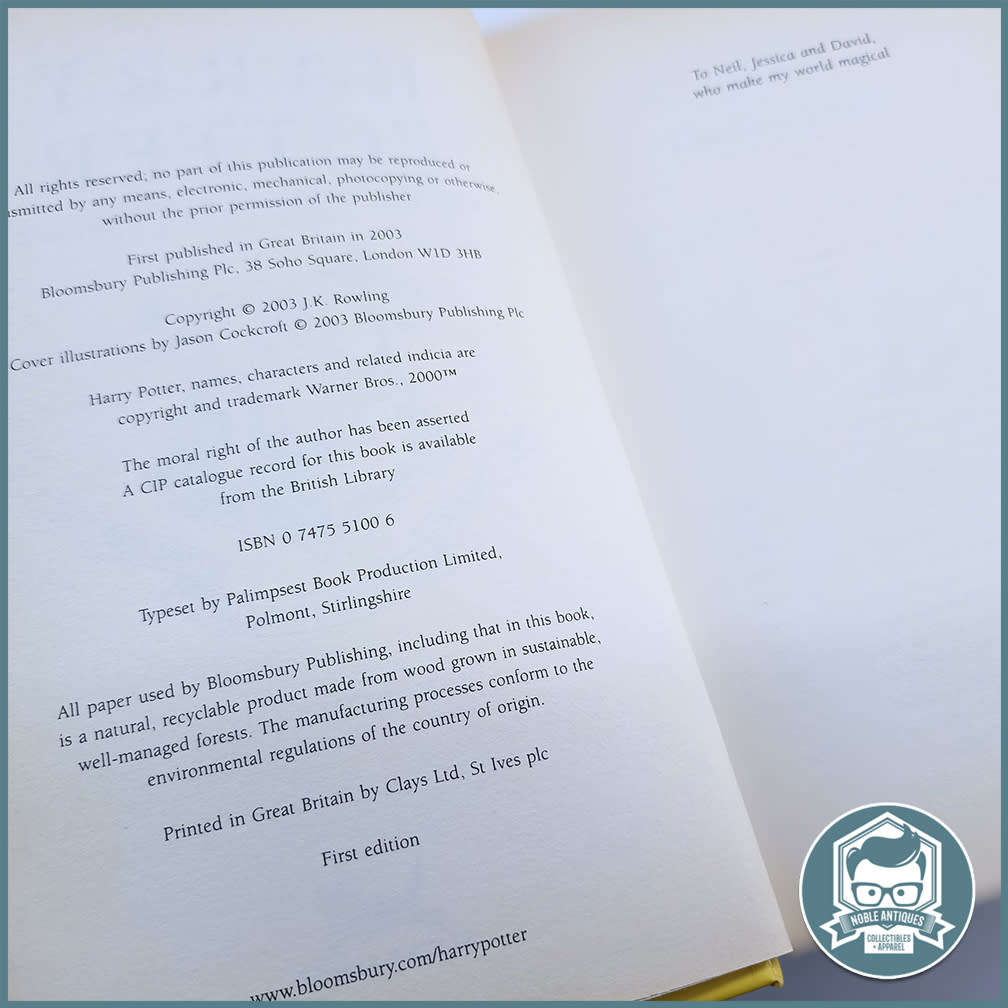 HARRY POTTER and the Order of the Phoenix - Hard Cover First Edition!!!