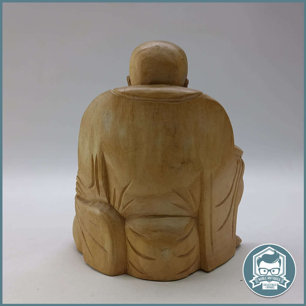 Laughing Buddha Wood Carved Oriental Figure!!!