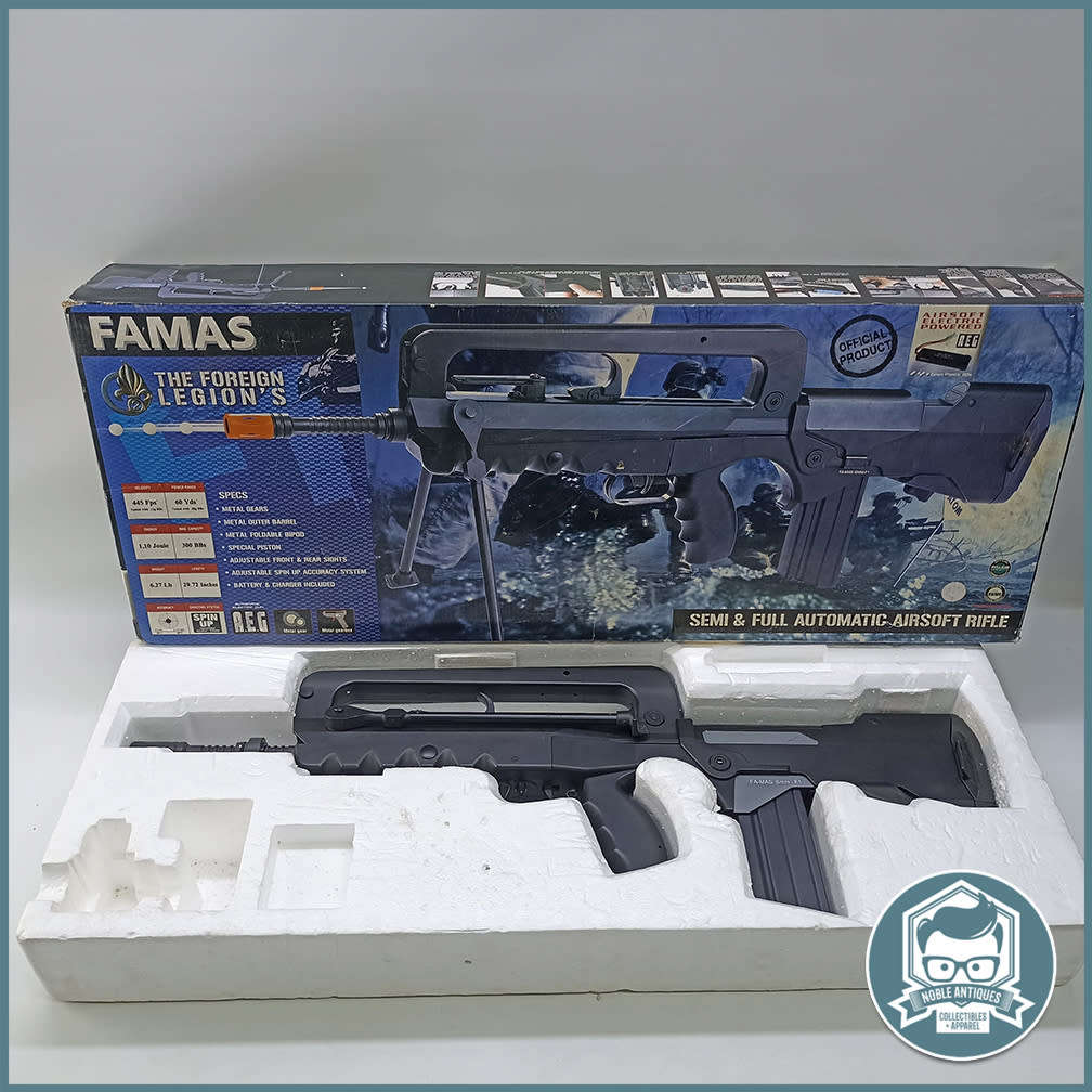 Large Boxed FAMAS Soft Air Foreign Legion Airsoft Rifle - No Battery, Not Tested, Barrel Block!!!