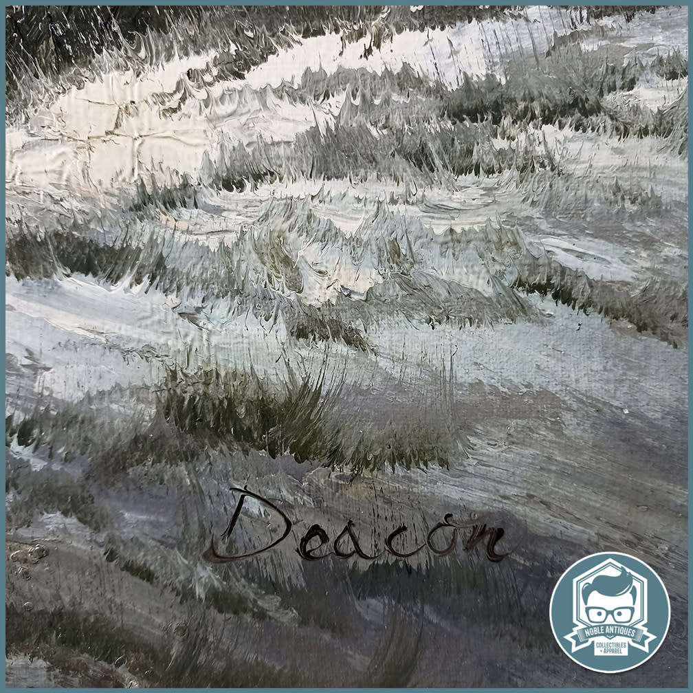 FANTASTIC!!! Famous Winter Painting, By Deacon Snow Barn In Forest Oil on Board!!!