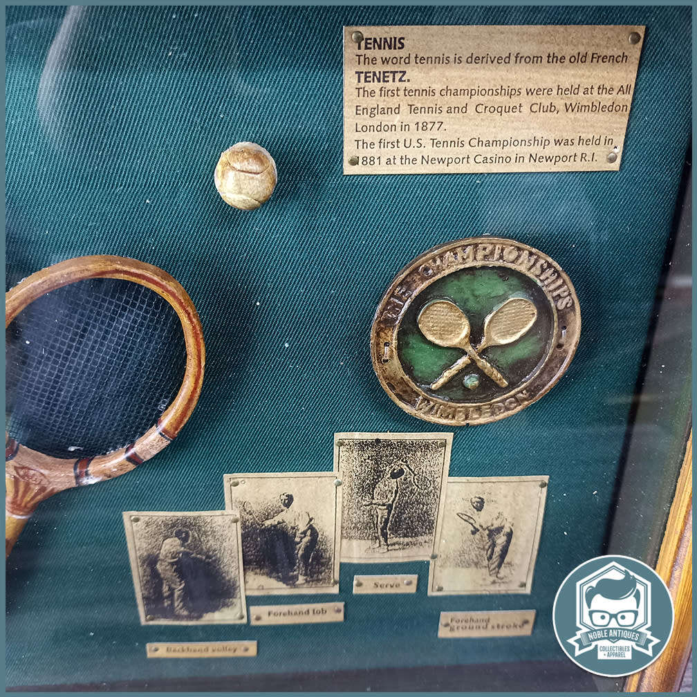 Large Deep Framed Wood Boxed The History of the Tennis racket Display!!!