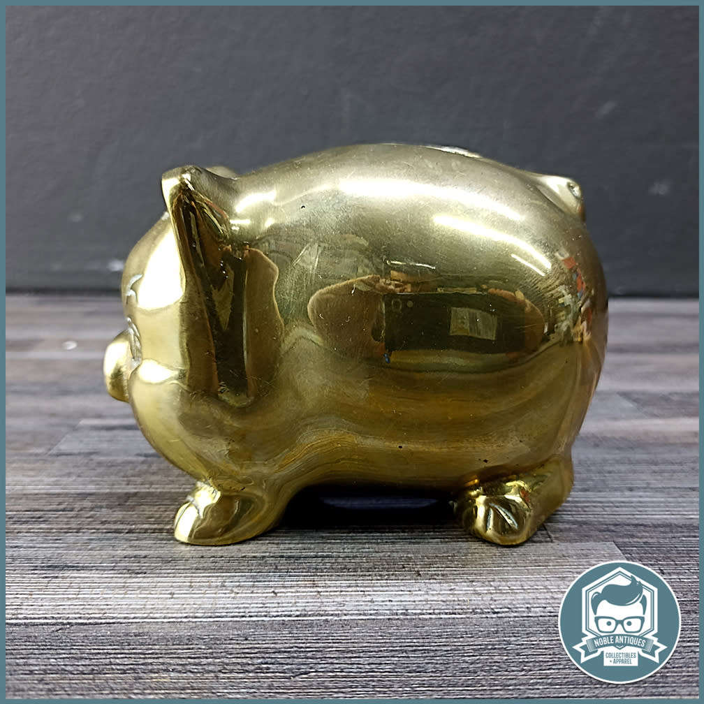 Vintage Brass Pig Piggy Coin Bank  !!!