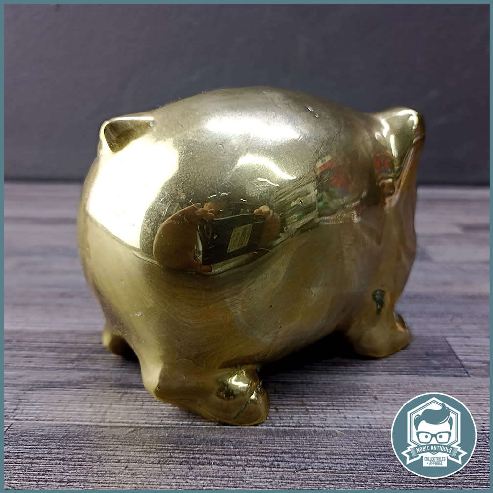 Vintage Brass Pig Piggy Coin Bank  !!!