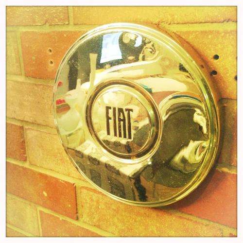 Vintage FIAT Hubcap as wallart