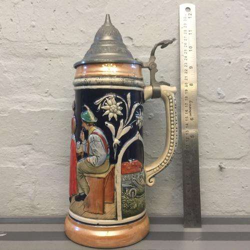 Large Detailed Numbered German Beer Tankard (Good condition, made in Germany)