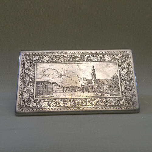 ORNATE ITALIAN SILVERPLATED CIGARETTE CASE
