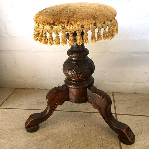 Antique Hand Crafted Ornate Piano Chair