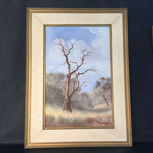 Original Framed Highveld Landscape Oil on Board by G Coetzer