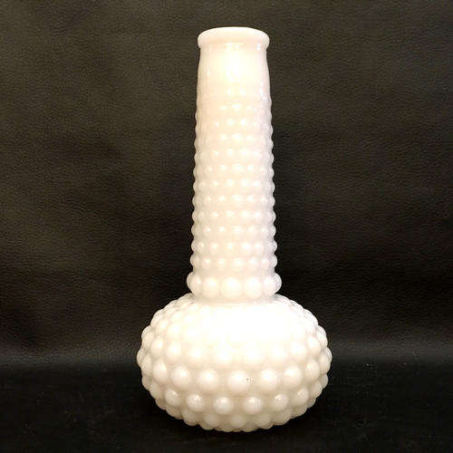 White Hobnail Ball Vase