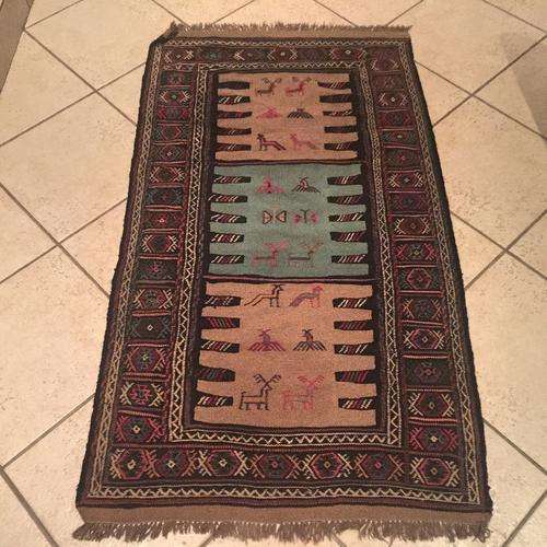 Hand Woven Qochan Kelim Rug (1680 x 800) - Late to Auction
