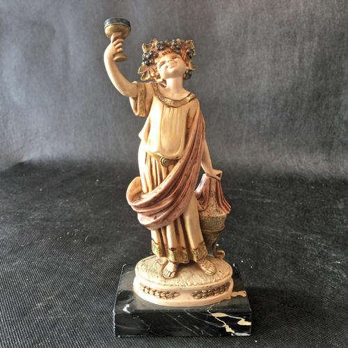 Rare Italian Depose Ivorine Statue on Genuine Carrara Marble Base
