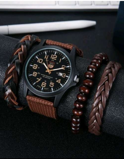 men watch with bracelets