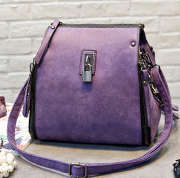 Nubuck retro big capacity ladies multi-fuction bag, with strape, can be backpack. Purple color.