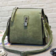 Nubuck retro big capacity ladies multi-fuction bag, with strape, can be backpack. Green color.