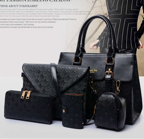 5 pieces set colors joint classic handbag. Stock in ZA. Black color