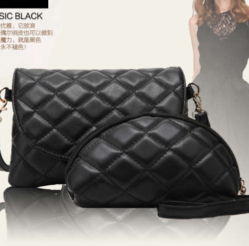 Mini 2-pieces set summer leisure handbag, clutch. Black color. Stock in ZA