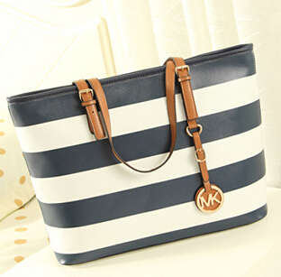 Big navy style classic stripe handbag. Royal blue. Stock in ZA