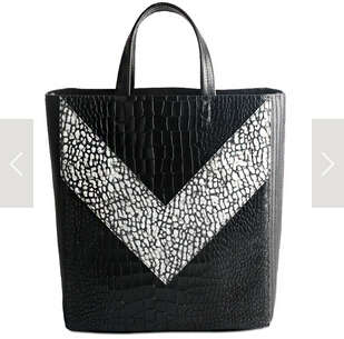 Genuine leather crocodile pattern V design big handbag with a strape.