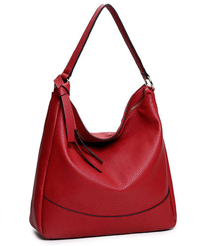 Big capacity lady handbag. Wine red color. Stock in ZA.