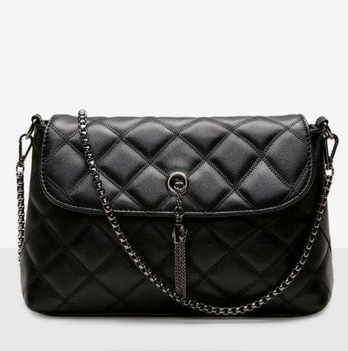 Classic laides handbag with a chain. Black color. Stock in ZA